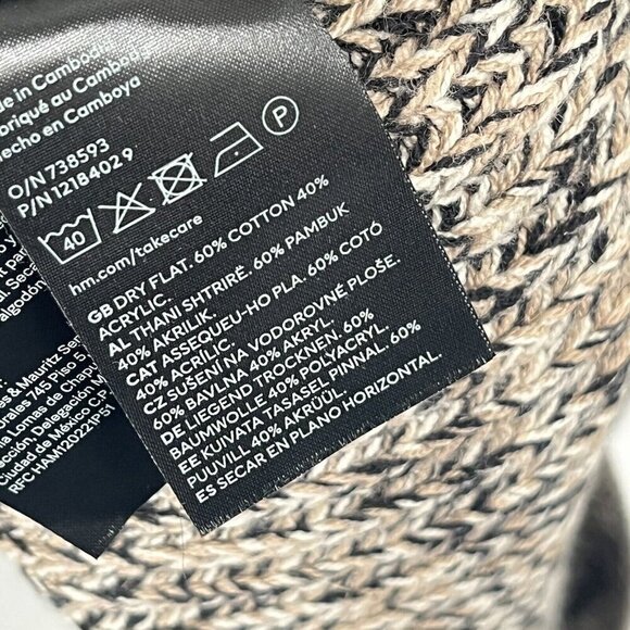 H&M Brown Chunky Knit Long Sleeve Midi Sweater Dress Sz Large NWT - Picture 7 of 7